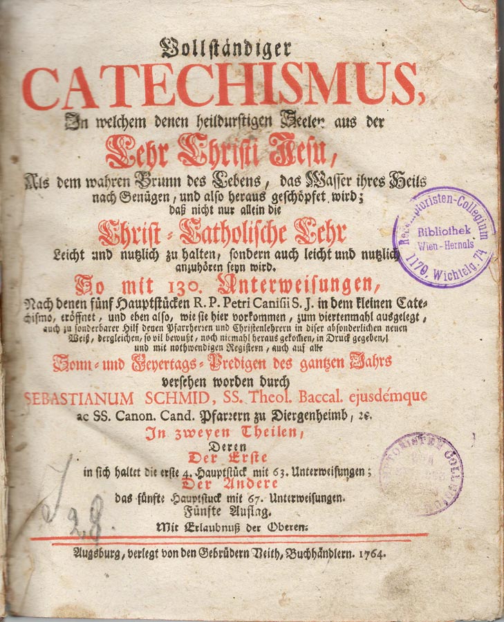 Das in spätbarockem Stil ausgestaltete Titelblatt