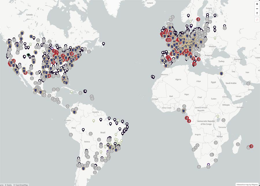 Die Karte zeigt die geogrphische Lage der Messorte mit den im Text beschriebenen Schwerpunkten